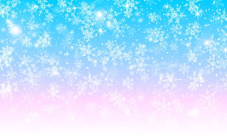 Magical background. Winter snow. Vector illustration. Snowfall sky. Christmas background. Falling snow.のイラスト素材