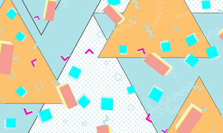Fun pattern. Memphis style. Abstract retro background. Vector Illustration. Hipster style 80s-90s.