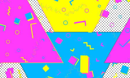 Pink Cute Artwork. Fun Pattern. Animation Design. Bright Composition. Yellow Color Cover. Beautiful...