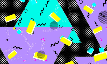 80s background. Abstract dots. Memphis pattern. Vector Illustration. Hipster style 80s-90s pattern....