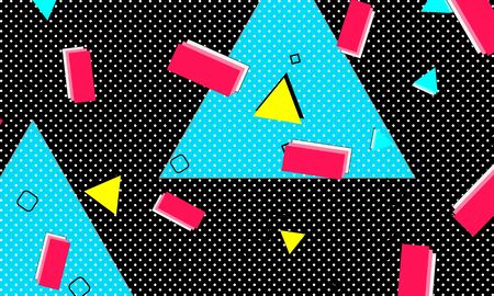Fun pattern. Memphis style. Abstract retro background. Vector Illustration. Hipster style 80s-90s.のイラスト素材