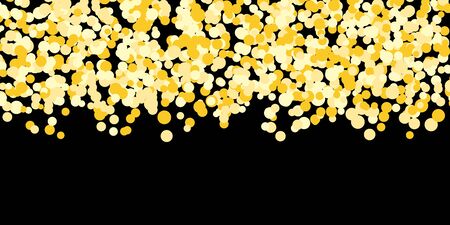 Falling confetti. Golden polka dot background. Gold glitter texture. Vector illustration.のイラスト素材