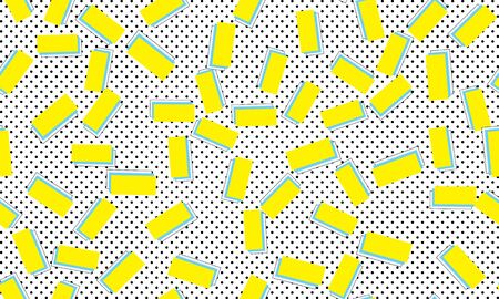 Pop Art design. Geometric shapes background. Memphis pattern. Vector Illustration. Hipster style 80s-90s. Abstract colorful funky background.のイラスト素材