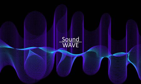 Sound Wave. Abstract 3d Shape. Flow Design. Modern Fluid Background. Liquid Wave. Flow Shape. Liquid Texture. Fluid Flow.のイラスト素材