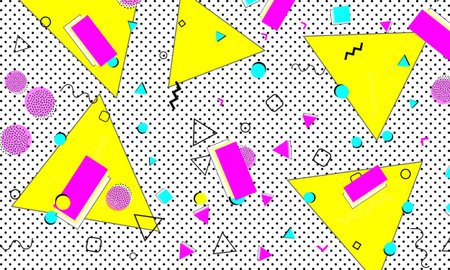 Memphis Background. Abstract Dots. Memphis Pattern. Vector Illustration. Hipster Style 80s-90s. Fun...
