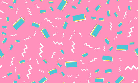 Pop Art design. Seamless pattern. Geometric shapes background. Memphis pattern. Vector Illustration....