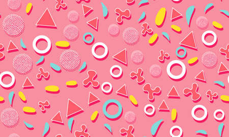 Memphis Pattern. Fun Background. Hipster Style. Vector illustration.のイラスト素材