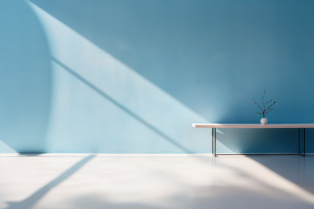 Minimalist interior with table and plant shadow playの素材
