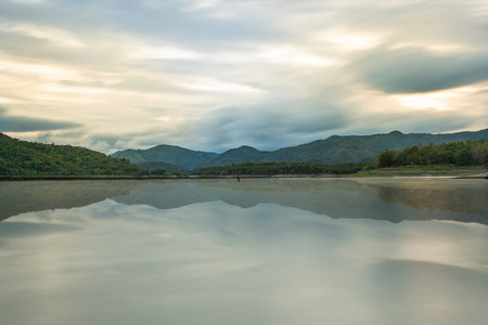 Mountain reflectionの写真素材