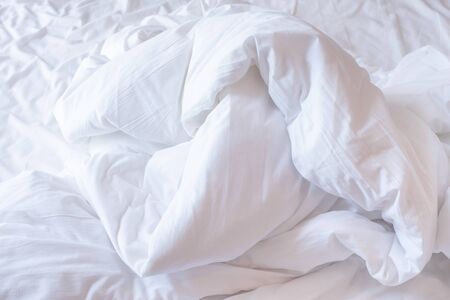 White cotton wrinkle fabric texture.の写真素材