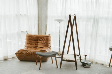 Minimalist relaxrooms with sofa and accessories in the room.