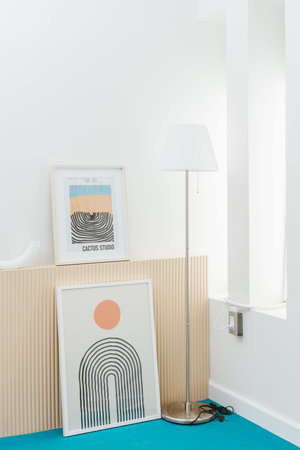 Minimalist relaxrooms with wooden cabinet and accessories in the room.