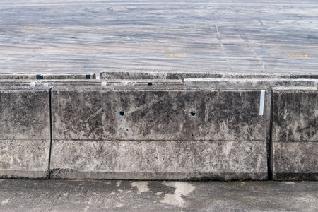 The concrete barrier for safty on the road.