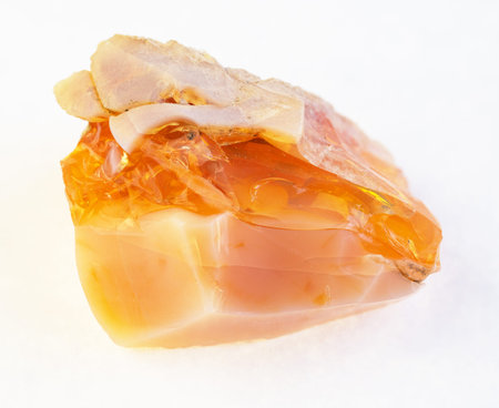 macro photography of natural mineral from geological collection - raw Fire and Precious opal stone...