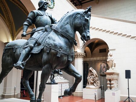 MOSCOW, RUSSIA - JANUARY 25, 2019: replicas of famous sculptures in Italian Courtyard of Pushkin State Museum of Fine Arts at Vohonka. Pushkin Museum is the largest museum of European art in Moscowのeditorial素材