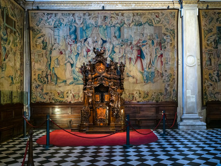 BERGAMO, ITALY - FEBRUARY 19, 2019: confessional in Basilica di Santa Maria Maggiore in Citta Alta...