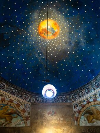 BRESCIA, ITALY - FEBRUARY 21, 2019: inside Upper hall of Church Santa Maria in Solario in Monastery Santa Giulia. Santa Giulia inscribed on the List of World Heritage of UNESCO as Longobards in Italyのeditorial素材