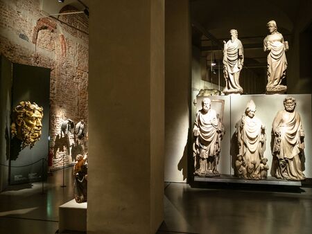 MILAN, ITALY - FEBRUARY 24, 2019: interior of Grande Museo del Duomo di Milano ( Great Museum of the Milan Cathedral) housed inside the Palazzo Reale (Royal Palace) in Piazza del Duomo in Milanのeditorial素材