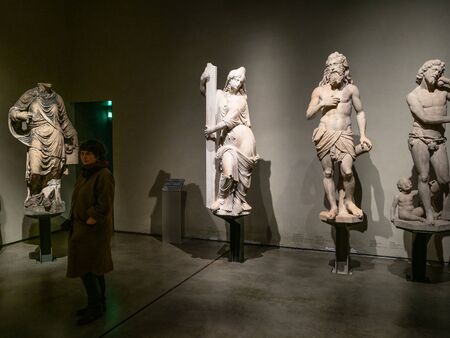 MILAN, ITALY - FEBRUARY 24, 2019: room with statues in Grande Museo del Duomo di Milano ( Great Museum of the Milan Cathedral) housed inside the Palazzo Reale (Royal Palace) in Piazza del Duomoのeditorial素材