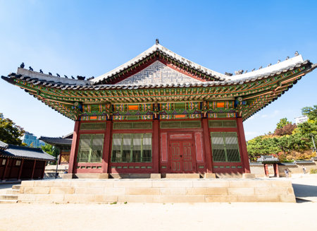 SEOUL, SOUTH KOREA - OCTOBER 30, 2019: front view of building in Deoksugung (Deoksu Palace) in...