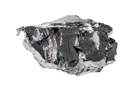 unpolished sphalerite ( zinc blende) rock cutout on white background