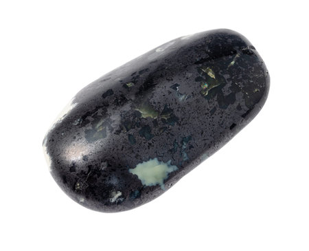 rolled Teisky Jade (Hantigyrite, khakassian serpentine) rock from Magnetite, Serpentine, Hematite...
