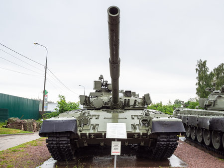 Sholohovo, Moscow Region, Russia - June 8, 2021: T80 tank at outdoor area of Museum of History of...