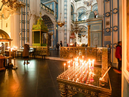 Istra, Moscow Region, Russia - May 6, 2021: interior of The Resurrection Cathedral of the New Jerusalem Monastery. The monastery was founded in 1656のeditorial素材