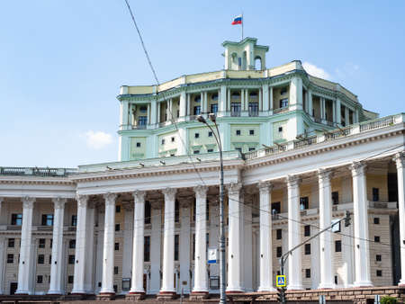 Moscow, Russia - 11 July 2021: facade of the Central Academic Theater of the Russian Army in Moscow city. Drama theater has the largest stage in Europe, it was established in 1929のeditorial素材