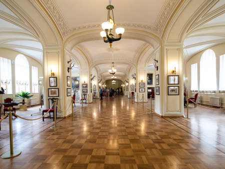 Gatchina, Russia - May 15, 2022: interior of The Arsenal Hall in Great Gatchina Palace. Gatchina Palace received UNESCO World Heritage Site status in 1990のeditorial素材
