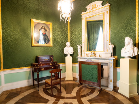 Gatchina, Russia - May 15, 2022: tower office of Empress Maria Feodorovna in Great Gatchina Palace. Gatchina Palace received UNESCO World Heritage Site status in 1990のeditorial素材