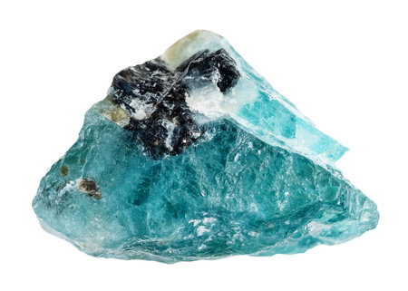 specimen of natural rough grandidierite crystal cutout on white background