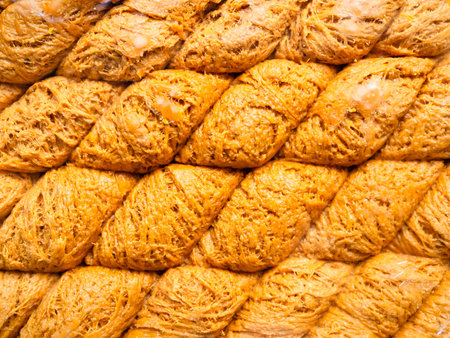 top view of surface of sweet Armenian halva close upの写真素材