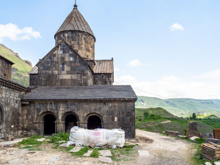 inside of Vorotnavank monastic complex in Vorotan gorge, between the villages of Vaghatin and...