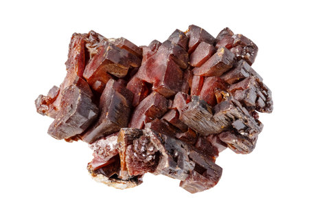 rough vanadinite natural mineral cutout on white background closeup