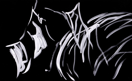 The linen fluttering on a strong windの写真素材