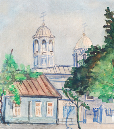 Orthodoxy church in Batumy, Georgia, summer day.の写真素材