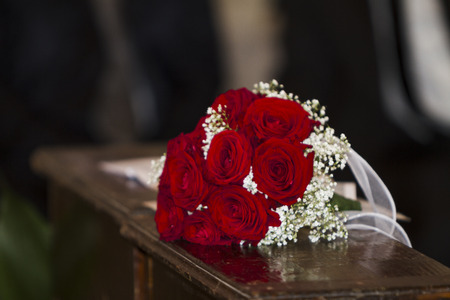 Floral arrangements for wedding in Rome in Italyの写真素材