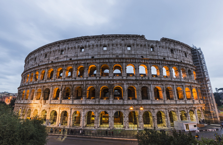 Cityscape of the Colosseum in Rome during the Christmas holidaysの写真素材