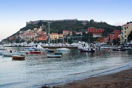 Porto Ercole in the Monte Argentario in Tuscanyの写真素材