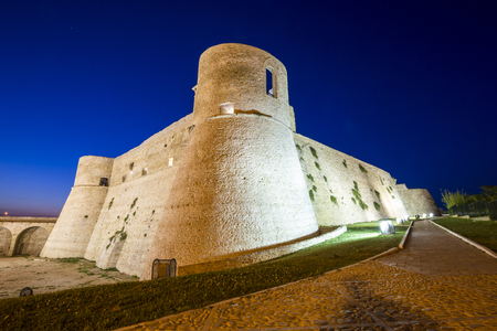 Aragonese castle in the Trabocchi coast in Abruzzo, Italy.の写真素材