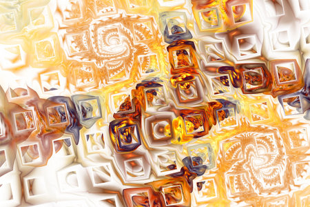 Abstract fantasy color splashes on white background. Creative fractal design for greeting cards or...