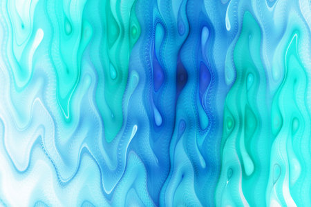 Abstract colorful waves on white background. Fantasy swirly fractal texture in blue colors. Digital...