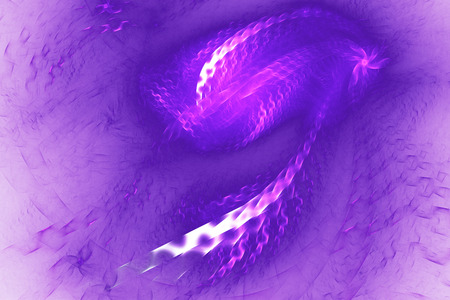 Abstract glowing shapes on white background. Fantasy fractal design in pink and purple colors. Digital art. 3D rendering.の写真素材
