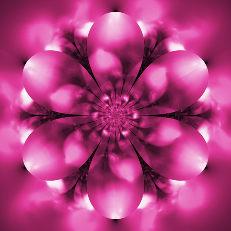 Abstract exotic flower. Psychedelic mandala design in pink colors. Fantasy fractal art. 3D rendering.の写真素材