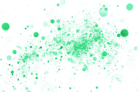 Abstract green drops on white background. Fantasy fractal art. 3D rendering.