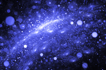 Abstract blue sparkles on black background. Fantasy fractal art. 3D rendering.の写真素材