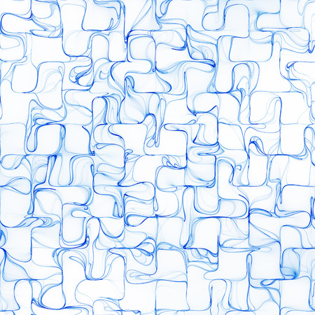 Abstract blue ripples on white background. Psychedelic fractal texture. Digital art. 3D rendering.の写真素材