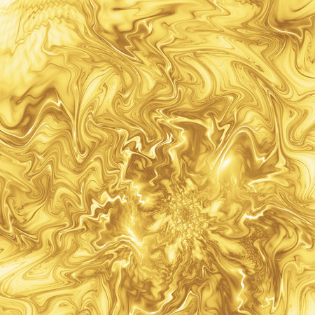 Abstract golden marble texture. Fantasy fractal background in yellow colors. Digital art. 3D...