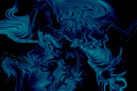 Abstract swirly texture. Fantasy fractal background in dark blue and black colors. Digital art. 3D rendering.の写真素材